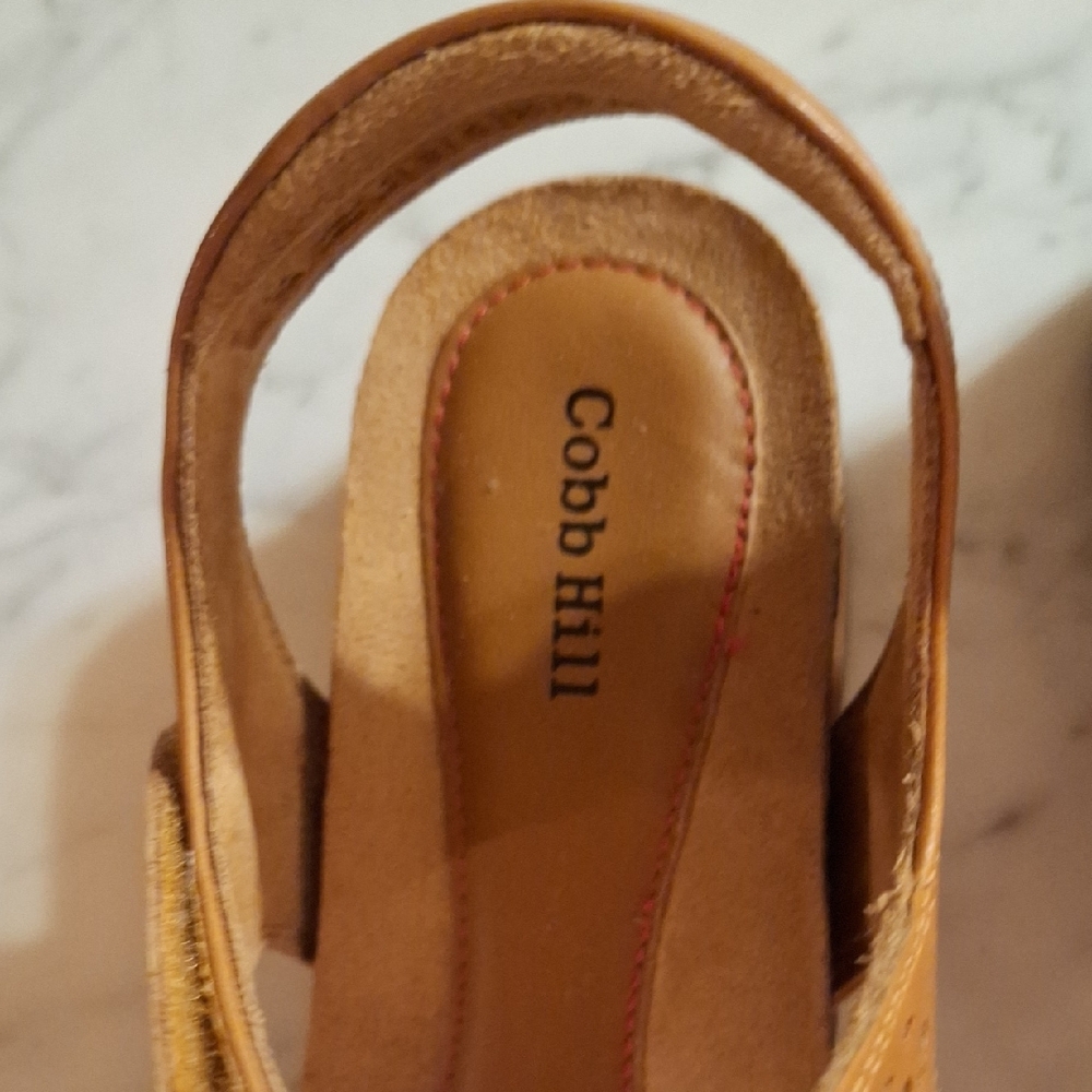 Cobb Hill May Wave Leather Slingback Sandals 10W - Picture 2 of 8